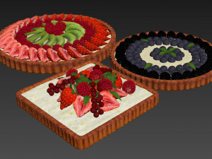 Fruit Berry Tart Collection 3D Модель