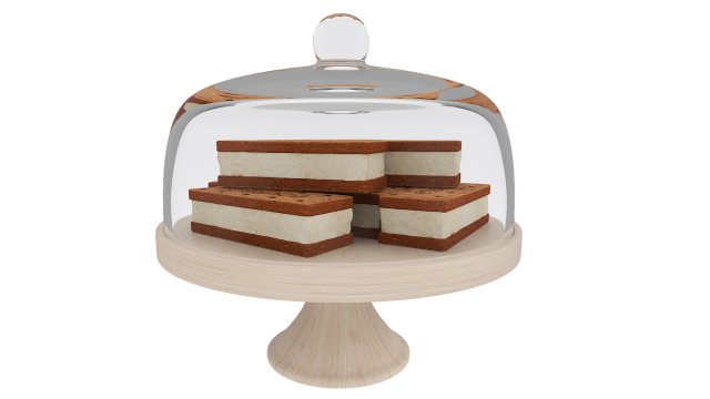 Chocolate Sandwich Cookie Wooden Stand Modello 3D .c4d .max .obj .3ds .fbx .stl .blend 