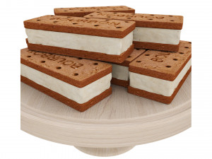 Chocolate Sandwich Cookie Wooden Stand Modello 3D