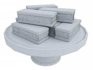 Chocolate Sandwich Cookie Wooden Stand Modello 3D