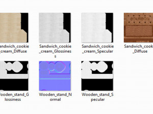 Chocolate Sandwich Cookie Wooden Stand Modello 3D