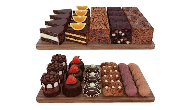 Chocolate Dessert Trays Modelo 3D .c4d .max .obj .3ds .fbx .stl .blend 