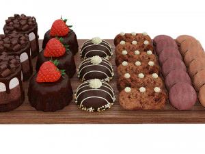 Chocolate Dessert Trays 3D Model