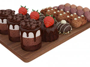 Chocolate Dessert Trays 3D Model