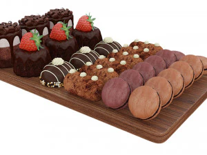 Chocolate Dessert Trays 3D Model