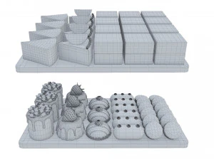 Chocolate Dessert Trays 3D Model
