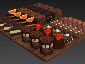 Chocolate Dessert Trays 3D Model