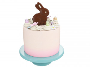 Easter Cake With Chocolate Bunny 3D 模型