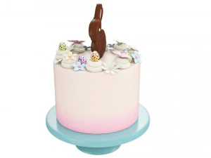Easter Cake With Chocolate Bunny 3D Model