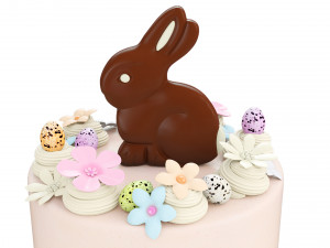 Easter Cake With Chocolate Bunny 3D 模型