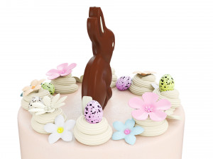Easter Cake With Chocolate Bunny 3D 模型