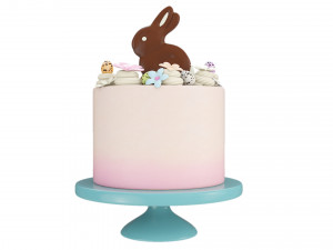 Easter Cake With Chocolate Bunny 3D 模型