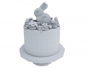 Easter Cake With Chocolate Bunny 3D 模型