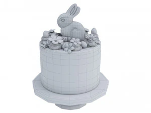 Easter Cake With Chocolate Bunny 3D Model