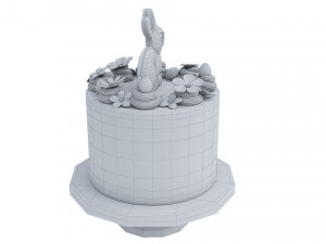 Easter Cake With Chocolate Bunny 3D 模型