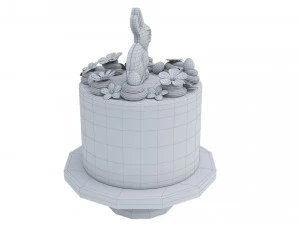 Easter Cake With Chocolate Bunny 3D Model