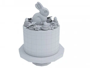 Easter Cake With Chocolate Bunny 3D Model