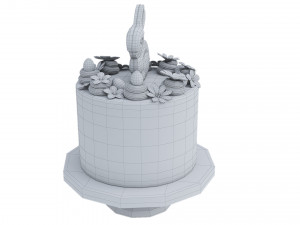 Easter Cake With Chocolate Bunny 3D 模型