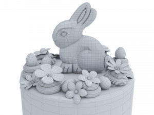 Easter Cake With Chocolate Bunny 3D 模型