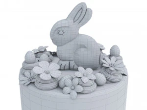 Easter Cake With Chocolate Bunny 3D Model