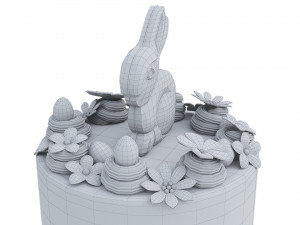 Easter Cake With Chocolate Bunny 3D 模型