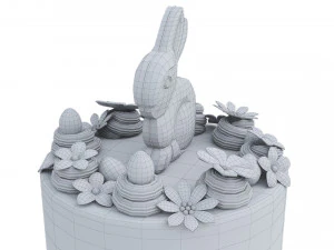 Easter Cake With Chocolate Bunny 3D Model