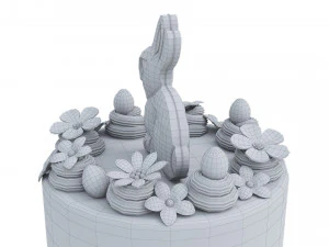 Easter Cake With Chocolate Bunny 3D Model