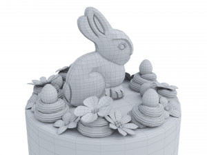 Easter Cake With Chocolate Bunny 3D 模型