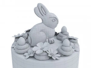 Easter Cake With Chocolate Bunny 3D Model