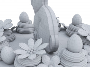 Easter Cake With Chocolate Bunny 3D 模型