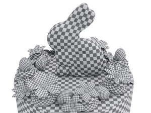 Easter Cake With Chocolate Bunny 3D Model