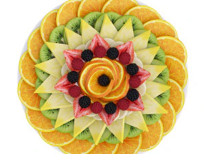 Plate With Fruits 3D Model