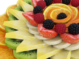 Plate With Fruits 3D Model