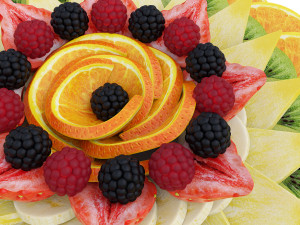 Plate With Fruits 3D Model