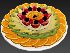 Plate With Fruits 3D Model