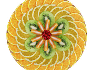 Fruit Platter With Citrus Fruits 3D Model