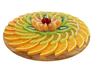 Fruit Platter With Citrus Fruits 3Dモデル