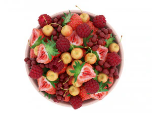 Berry wooden bowls 3D Model