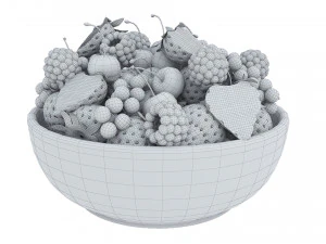 Berry wooden bowls 3D Model