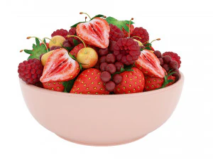 Чаша красных ягод 3D Модель