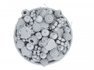 Bowl of Red Berries 3D Model