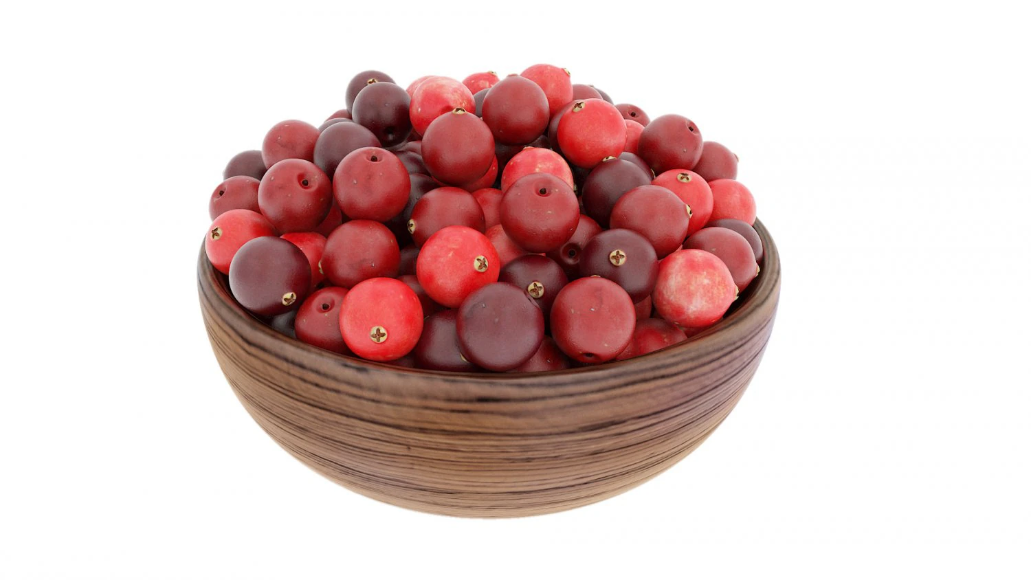 Cranberry Wooden Bowl 3D Model .c4d .max .obj .3ds .fbx .stl .blend 