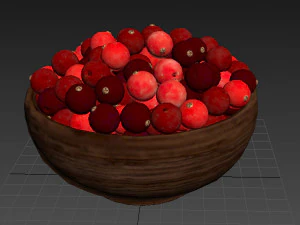 Cranberry Wooden Bowl 3D Model