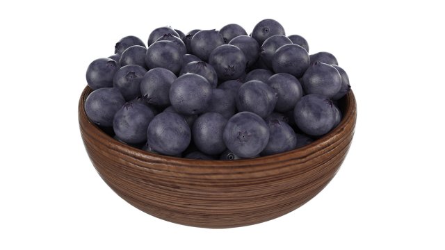 Blueberry Wooden Bowl Modello 3D .c4d .max .obj .3ds .fbx .stl .blend 