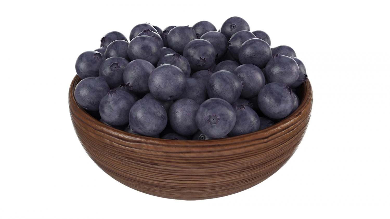 Blueberry Wooden Bowl 3D Model .c4d .max .obj .3ds .fbx .stl .blend 