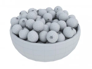 Blueberry Wooden Bowl 3D Model