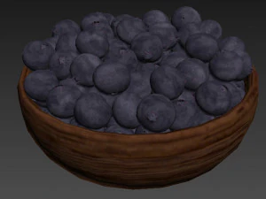 Blueberry Wooden Bowl 3D Model