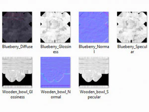 Blueberry Wooden Bowl 3D Model