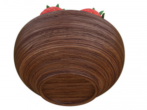 Strawberry Wooden Bowl Modelo 3D