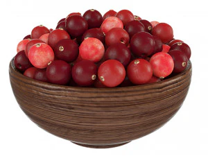 Berries in Wooden Bowls 3D Model